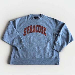 Vintage Champion Gray Crewneck Sweater with Orange Syracuse Logo